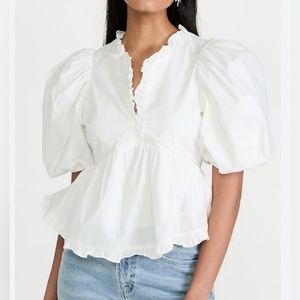 Endless rose white blouse with puffy sleeves. Size small!